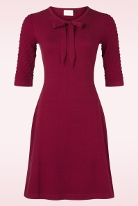 Topvintage Boutique Collection - Topvintage exclusive ~ Milly gebreide jurk in bordeauxrood 2