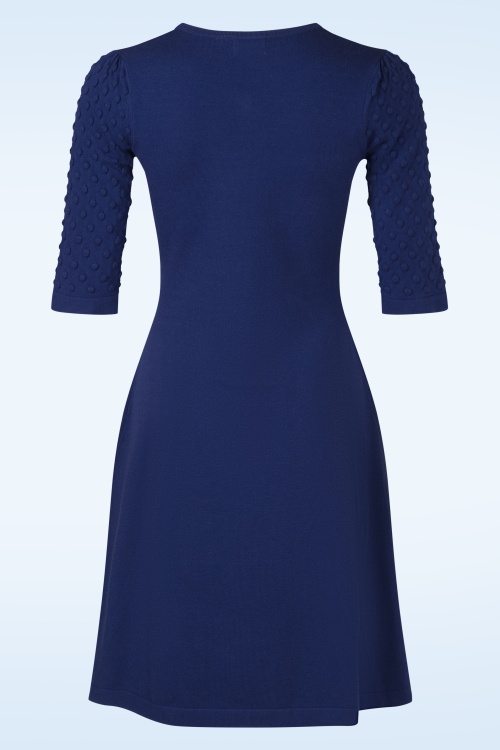 Topvintage Boutique Collection - Topvintage exclusive ~ Milly gebreide jurk in navy 5