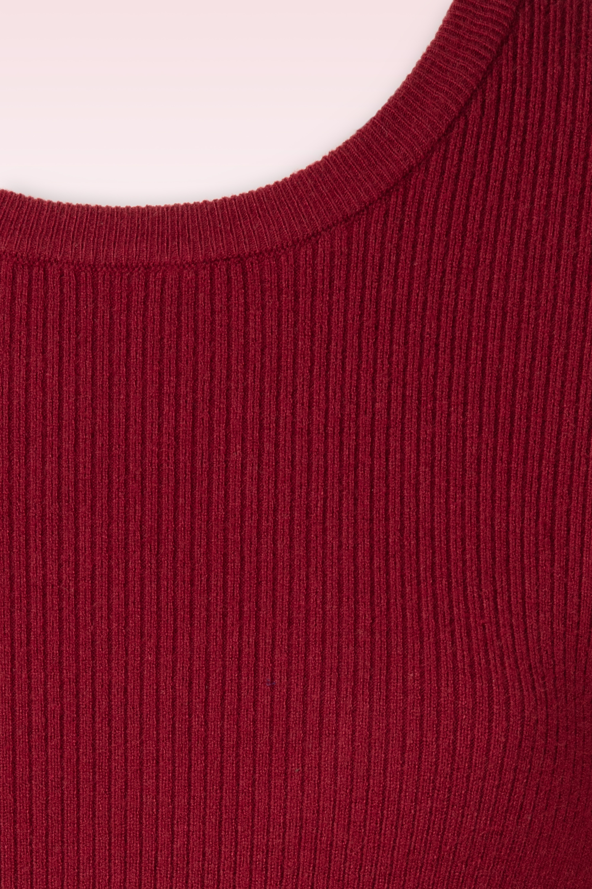 Topvintage Boutique Collection - Topvintage exclusive ~ Tilly gebreide jurk in bordeauxrood 4