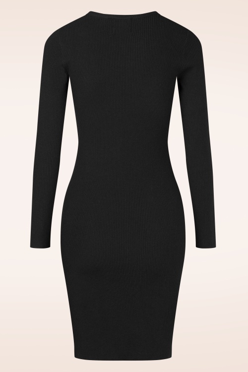 Topvintage Boutique Collection - Topvintage exclusive ~ Tilly gebreide jurk in zwart 5