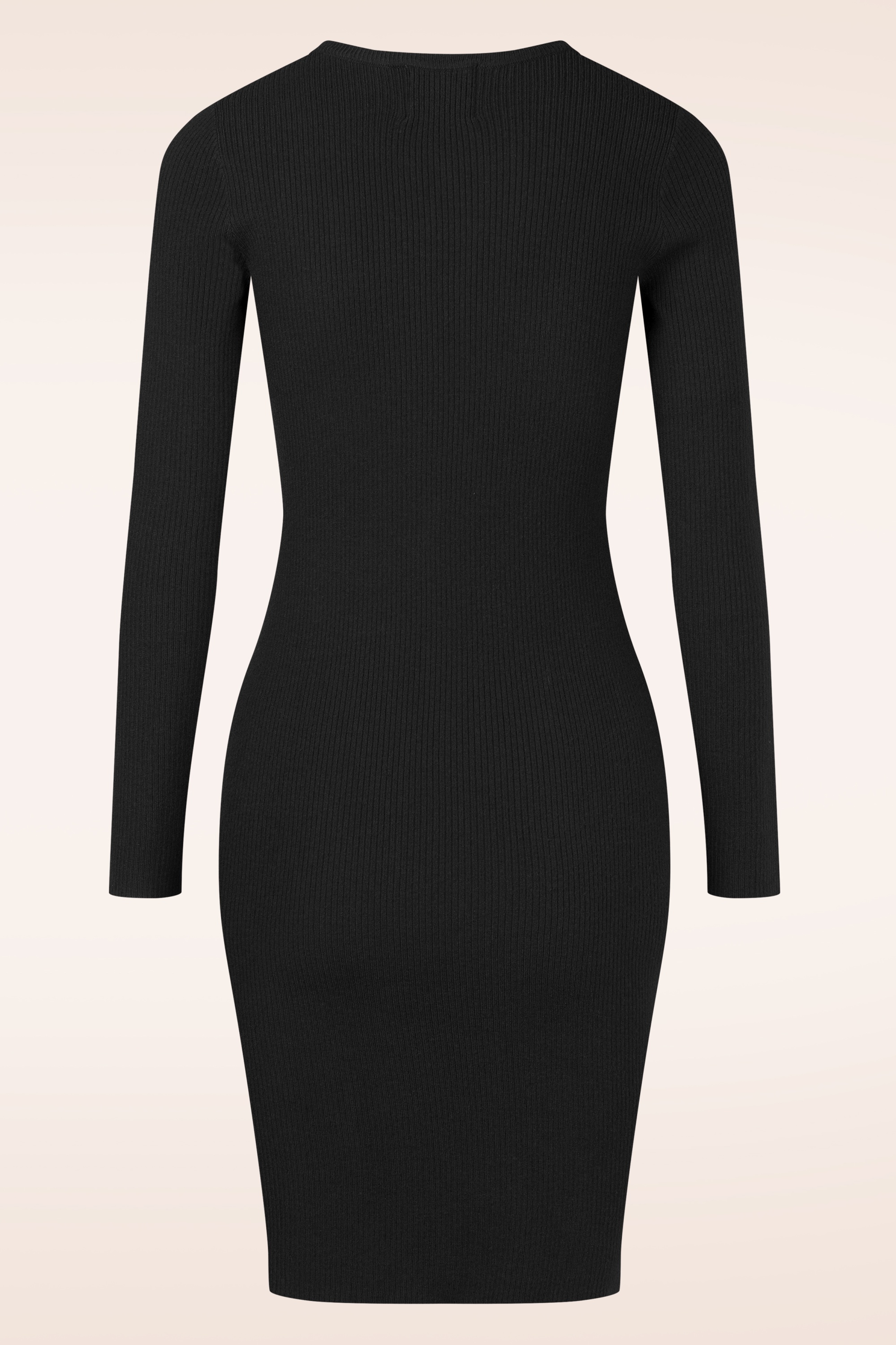 Topvintage Boutique Collection - Topvintage exclusive ~ Tilly gebreide jurk in zwart 5