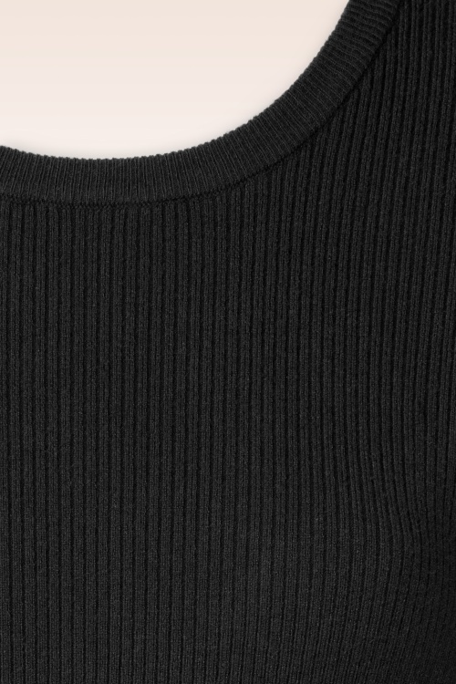 Topvintage Boutique Collection - Topvintage exclusive ~ Tilly gebreide jurk in zwart 4