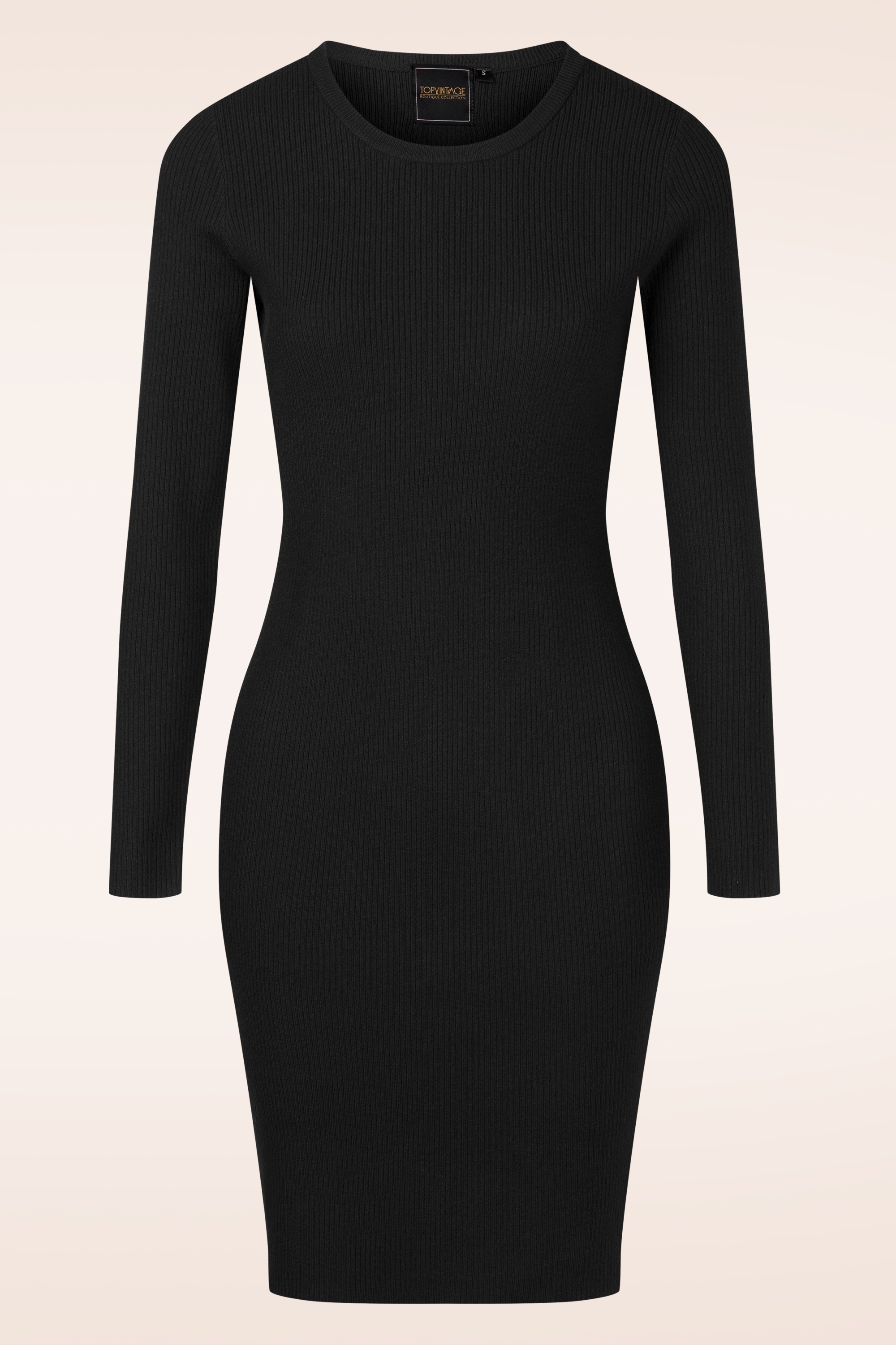 Topvintage Boutique Collection - Topvintage exclusive ~ Tilly gebreide jurk in zwart 2