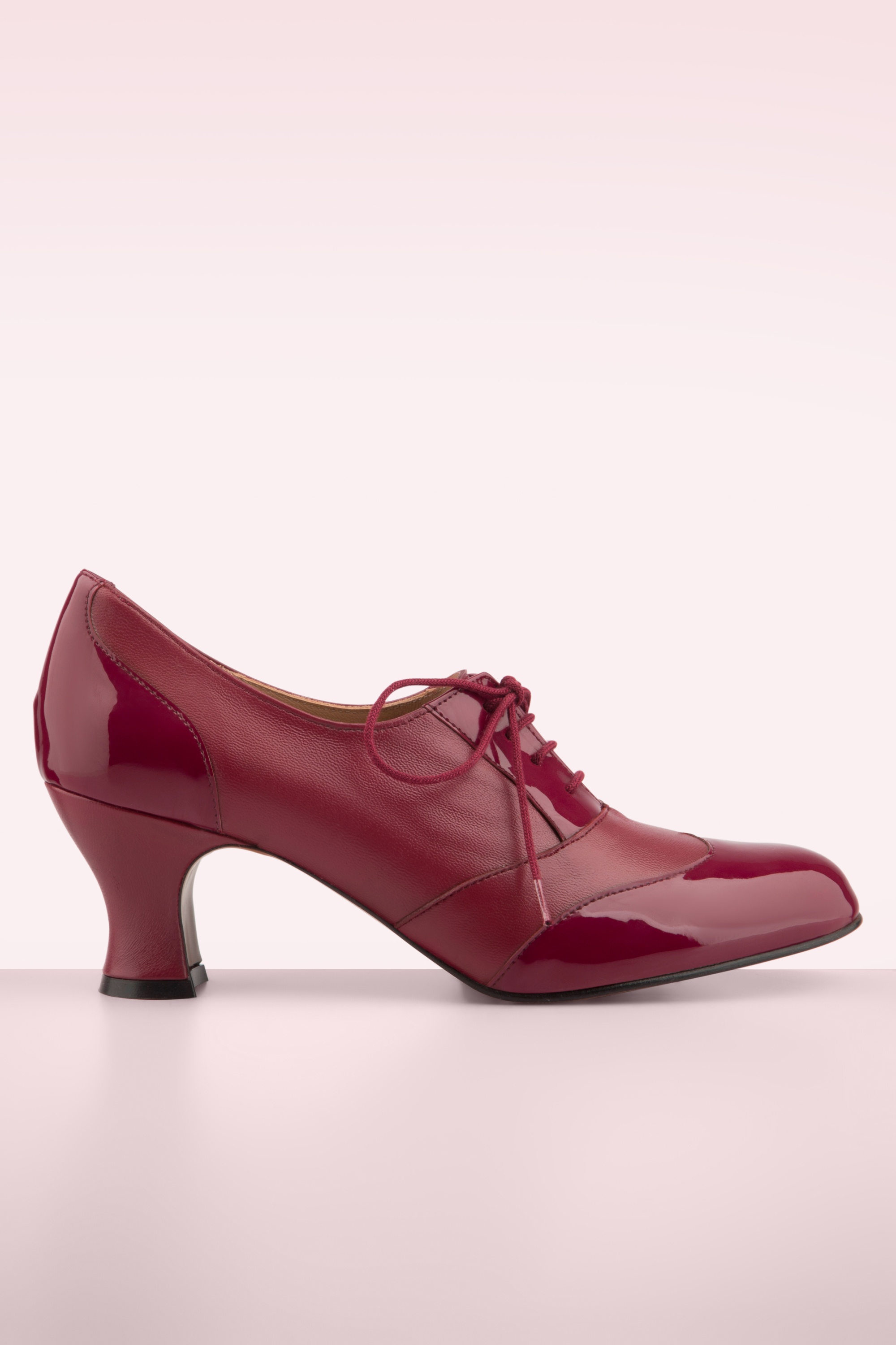 Topvintage Boutique Collection - Topvintage exclusive ~ Back In The Day lederen shoe booties in rood 2