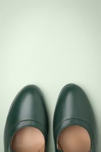 Topvintage Boutique Collection - Topvintage exclusive ~ Clara Flapper pumps in flessengroen 3