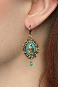 Urban Hippies - Chickadee oorbellen in goud en blauw