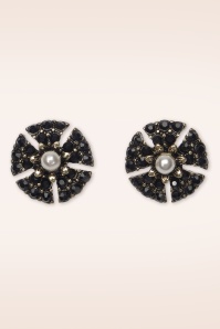 Lovely - Miriam Haskell stud oorbellen in zwart