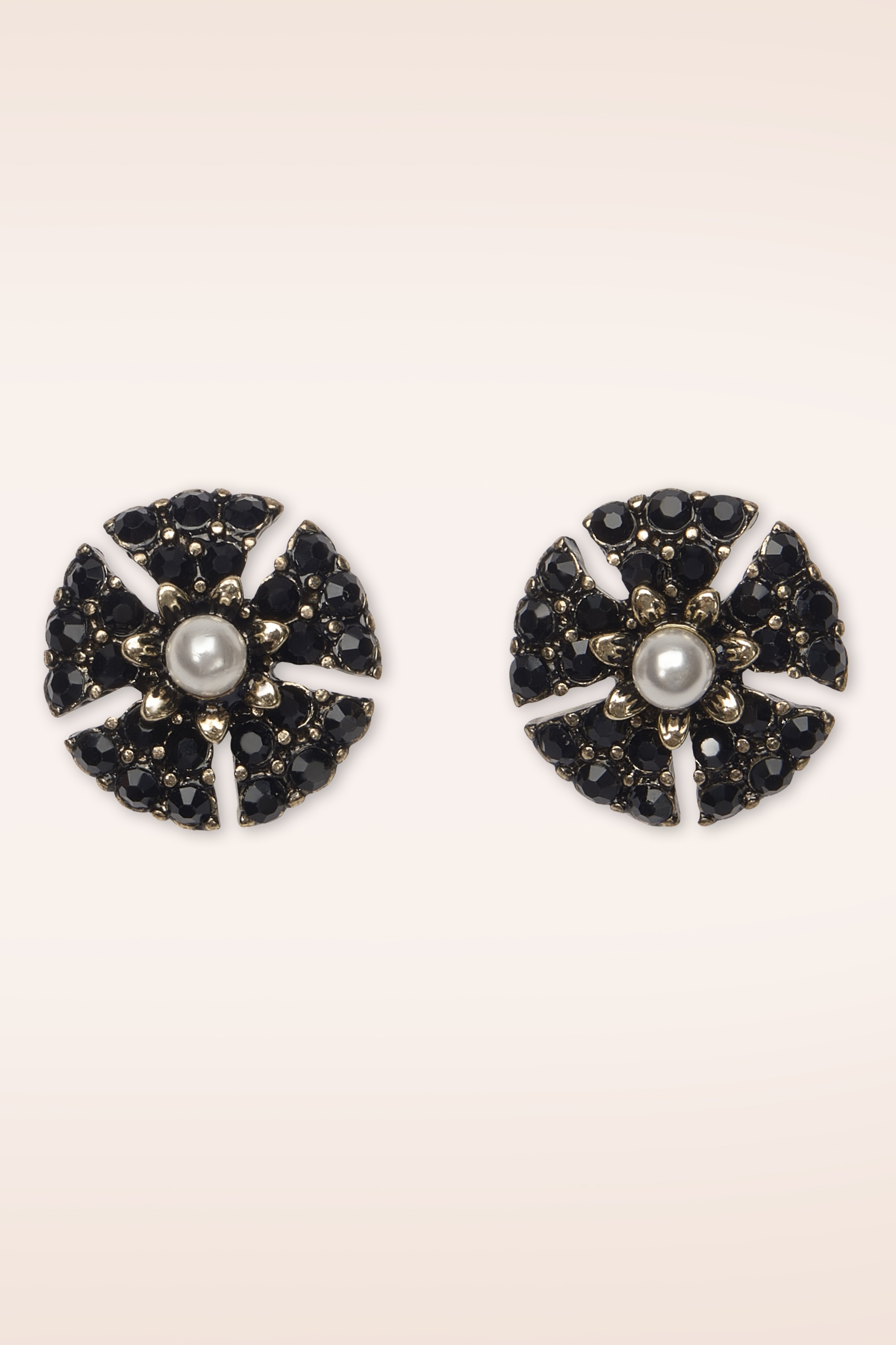 Lovely - Miriam Haskell stud oorbellen in zwart