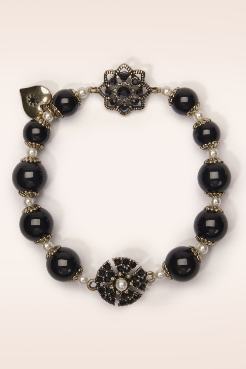 Lovely - Miriam Haskell armband in zwart