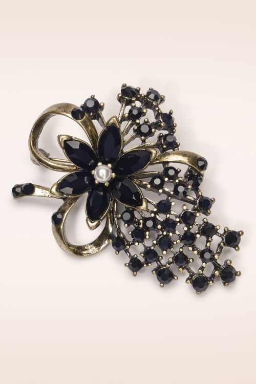 Lovely - Miriam Haskell parel broche in zwart