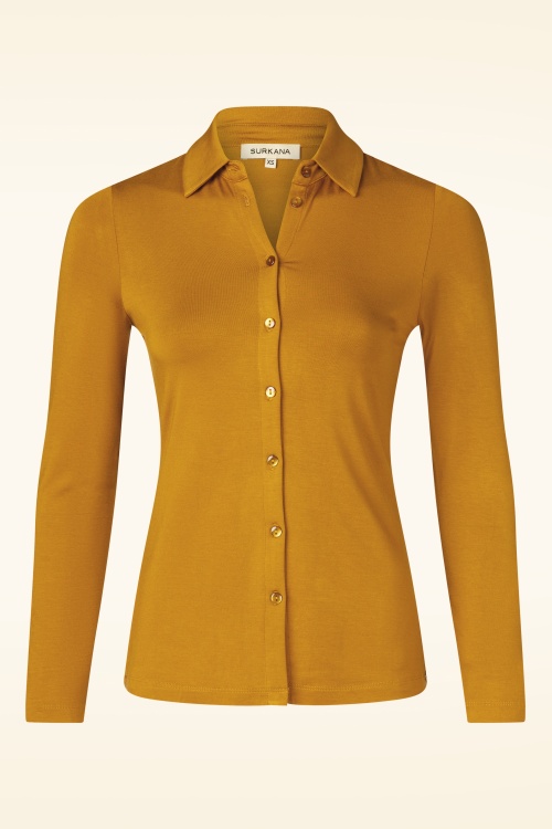 Surkana - Stella blouse van bamboe in okergeel