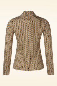 Surkana - Sadie blouse met grafische print in lichtblauw 4