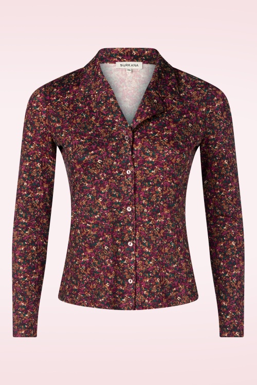 Surkana - Jade blouse met grafische print in multi