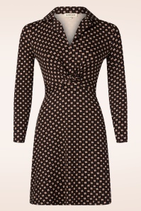 Surkana - Audrey geknoopte jurk in zwart en multi