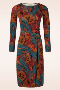 Smashed Lemon - Louisa Leopard maxi jurk in zand en groen