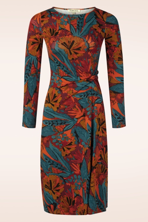 Surkana - Jade geknoopte jurk in multi