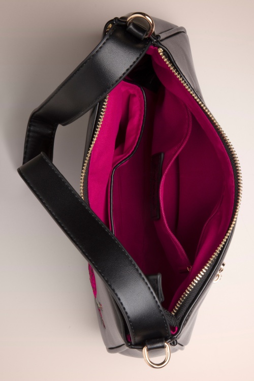 Banned Retro - Rose Garden handtas in zwart 4