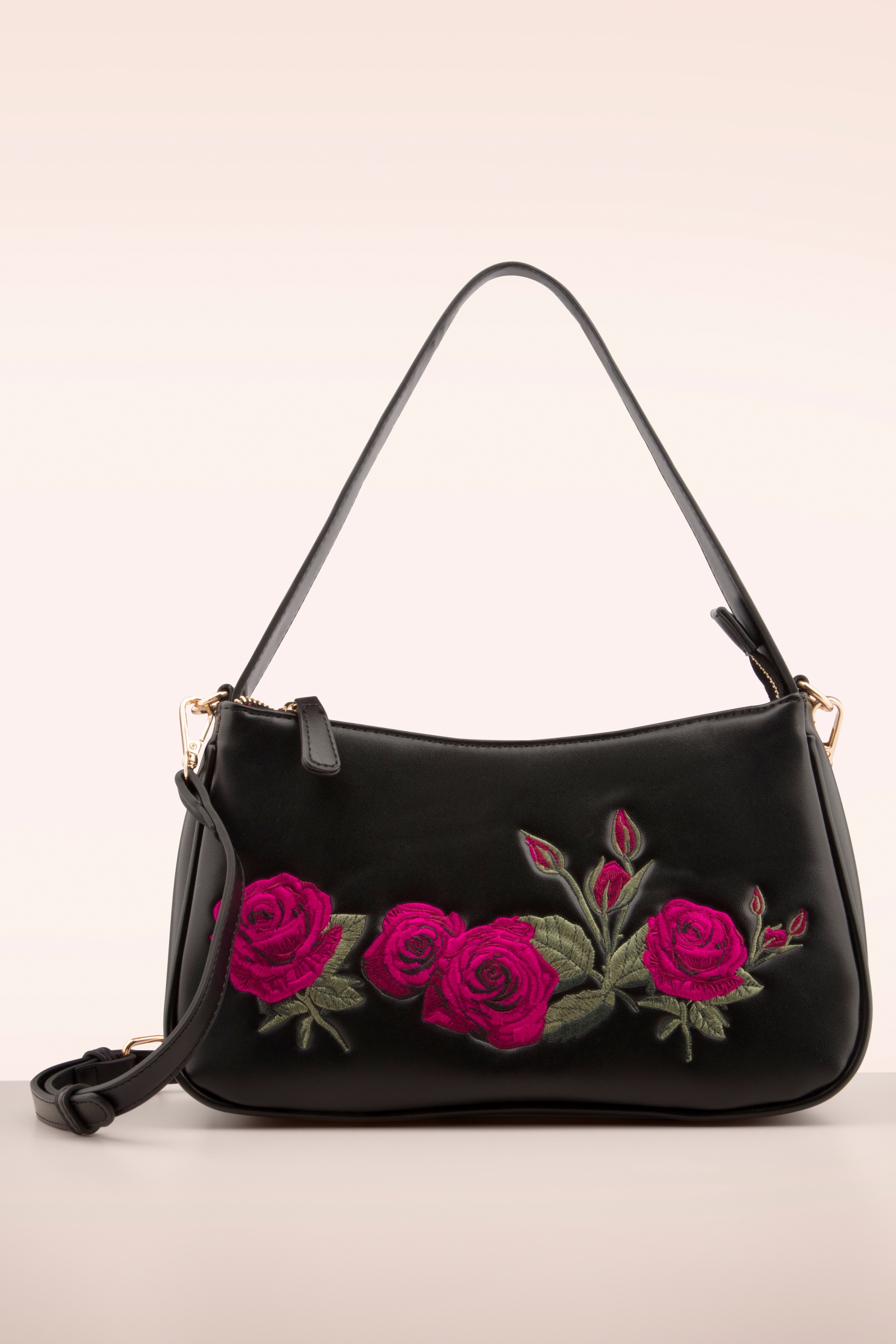 Banned Retro - Rose Garden handtas in zwart 3