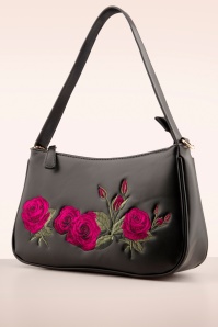 Banned Retro - Rose Garden handtas in zwart 2