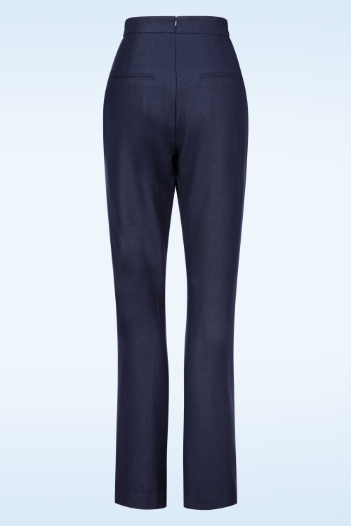 Vintage Diva  - Florence Glitter pantalon in navyblauw 8
