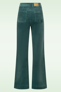 Surkana - Cara Wide Leg Corduroy pantalon in staalblauw 2