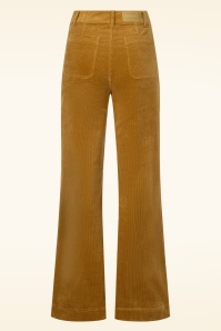 Surkana - Cara Wide Leg Corduroy pantalon in mosterdgeel 2