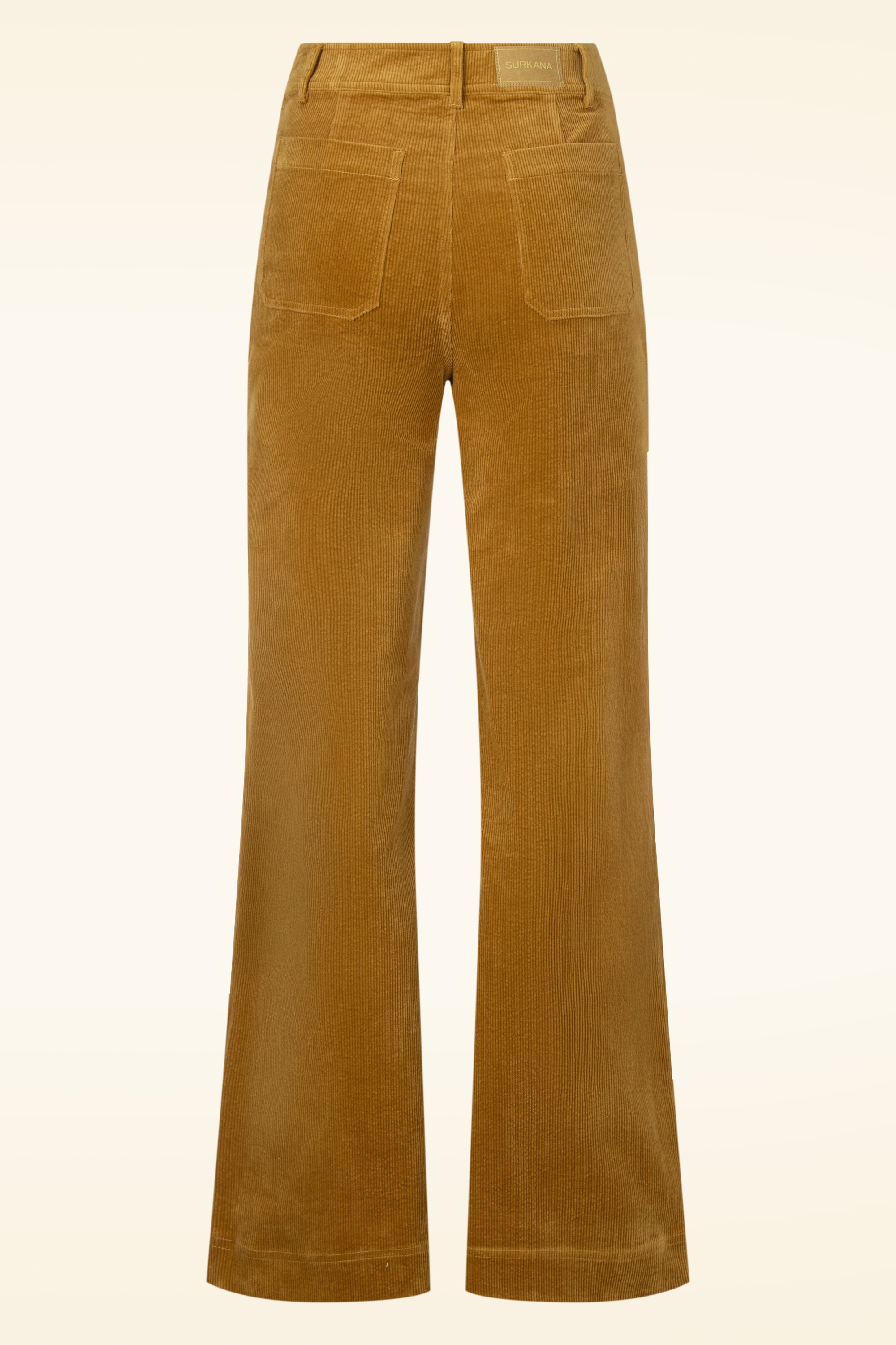 Surkana - Cara Wide Leg Corduroy pantalon in mosterdgeel 2