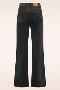 Surkana - Cara Wide Leg Corduroy pantalon in zwart 2