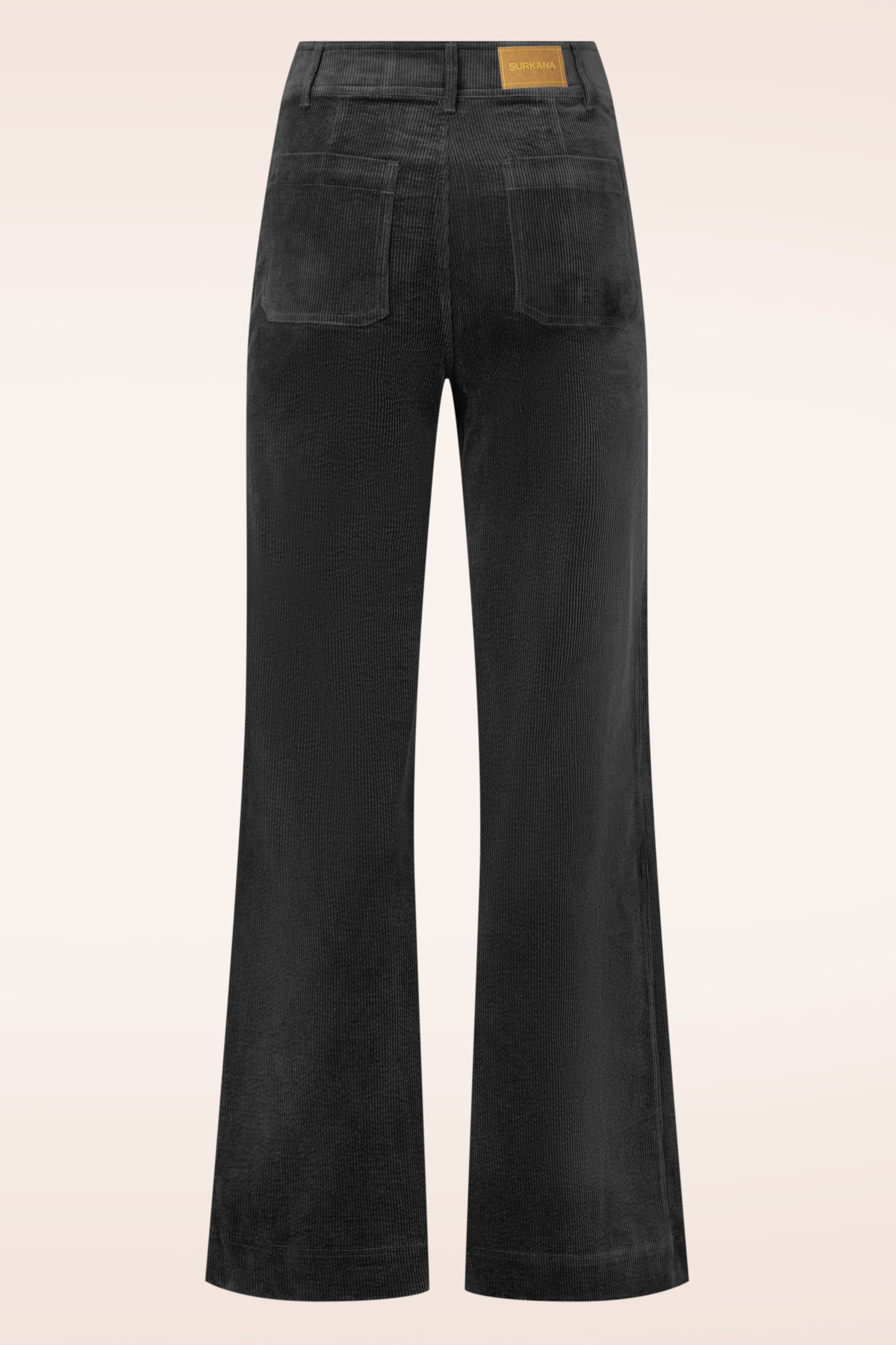 Surkana - Cara Wide Leg Corduroy pantalon in zwart 2