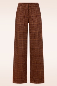 Surkana - Alba Checkered pantalon in steenbruin