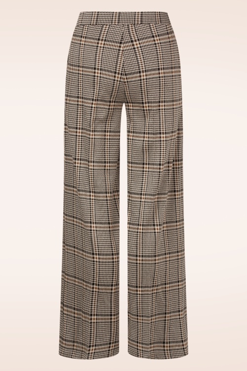 Surkana - Alba Checkered pantalon in ecru en zwart 4