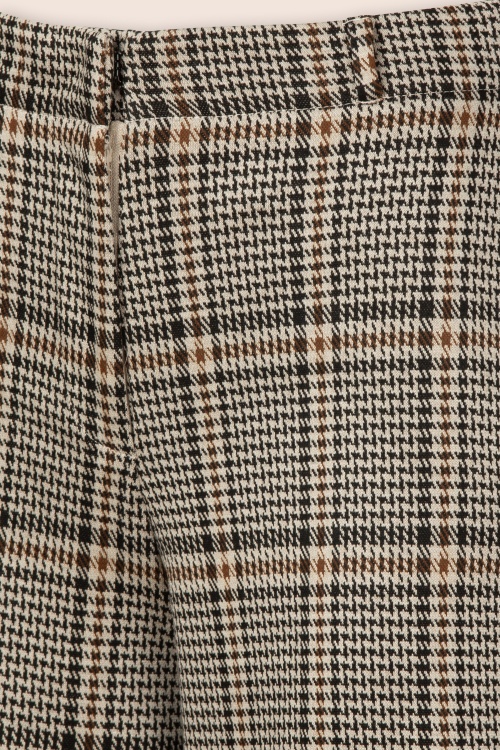 Surkana - Alba Checkered pantalon in ecru en zwart 5