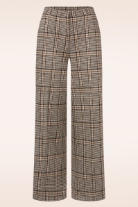 Surkana - Alba Checkered pantalon in ecru en zwart 2