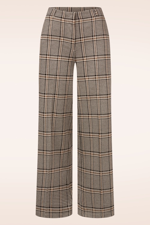 Surkana - Alba Checkered pantalon in ecru en zwart 2