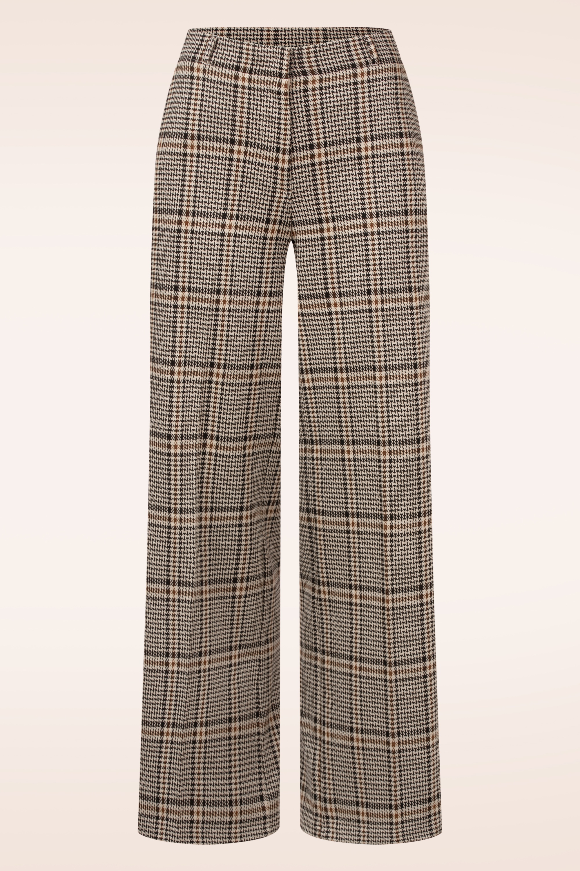 Surkana - Alba Checkered pantalon in ecru en zwart 2