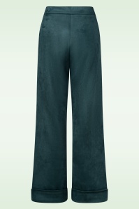 Surkana - Tammy Suedine Wide Leg pantalon in flessengroen 2