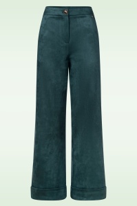 Surkana - Tammy Suedine Wide Leg pantalon in flessengroen