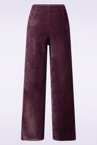 Surkana - Elba Wide Leg Velvet pantalon in pruim paars 2