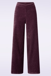 Surkana - Elba Wide Leg Velvet pantalon in pruim paars
