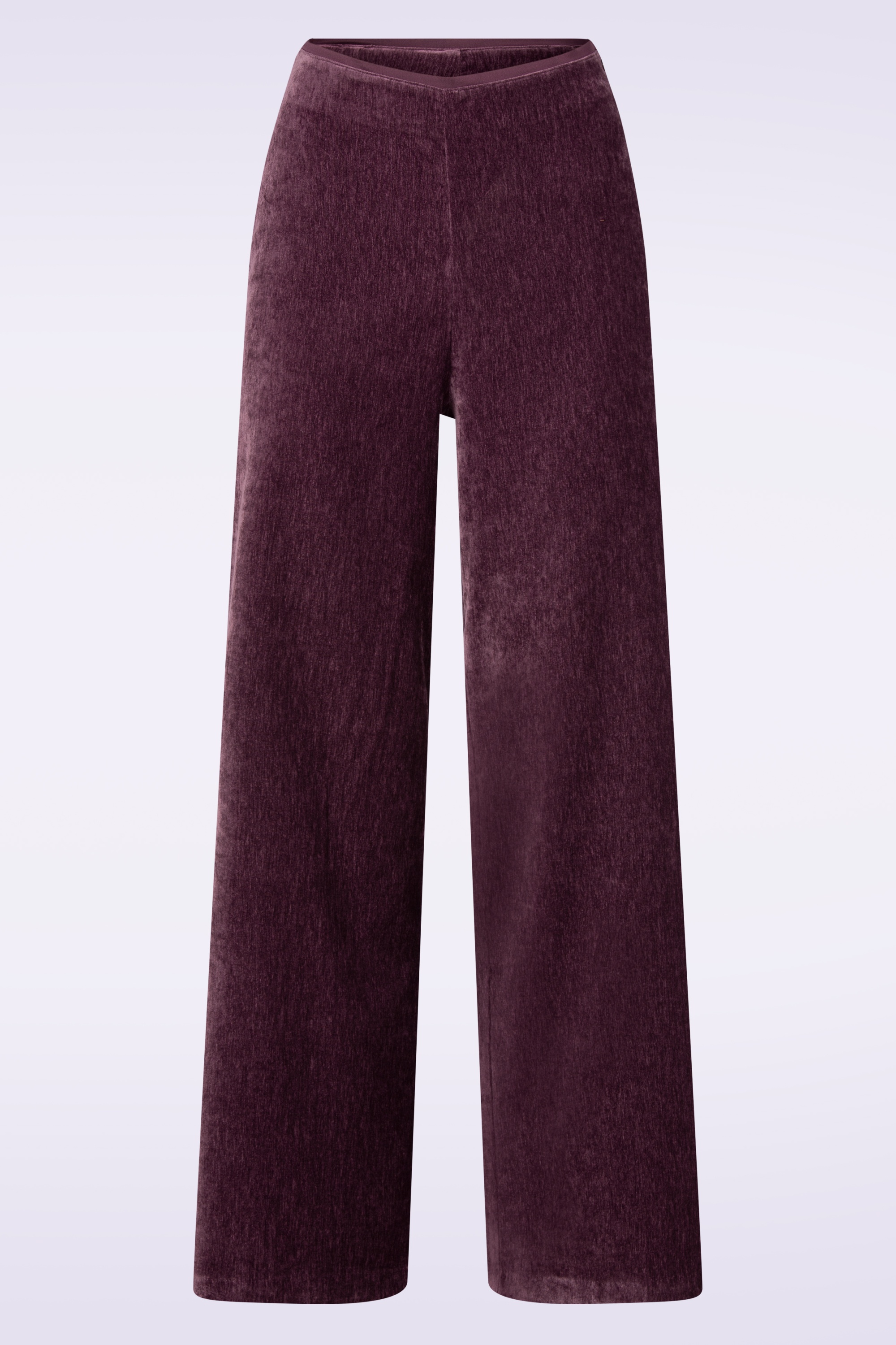 Surkana - Elba Wide Leg Velvet pantalon in pruim paars