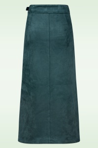 Surkana - Tammy Suedine Midi rok in flessengroen 4