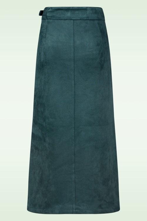 Surkana - Tammy Suedine Midi rok in flessengroen 4