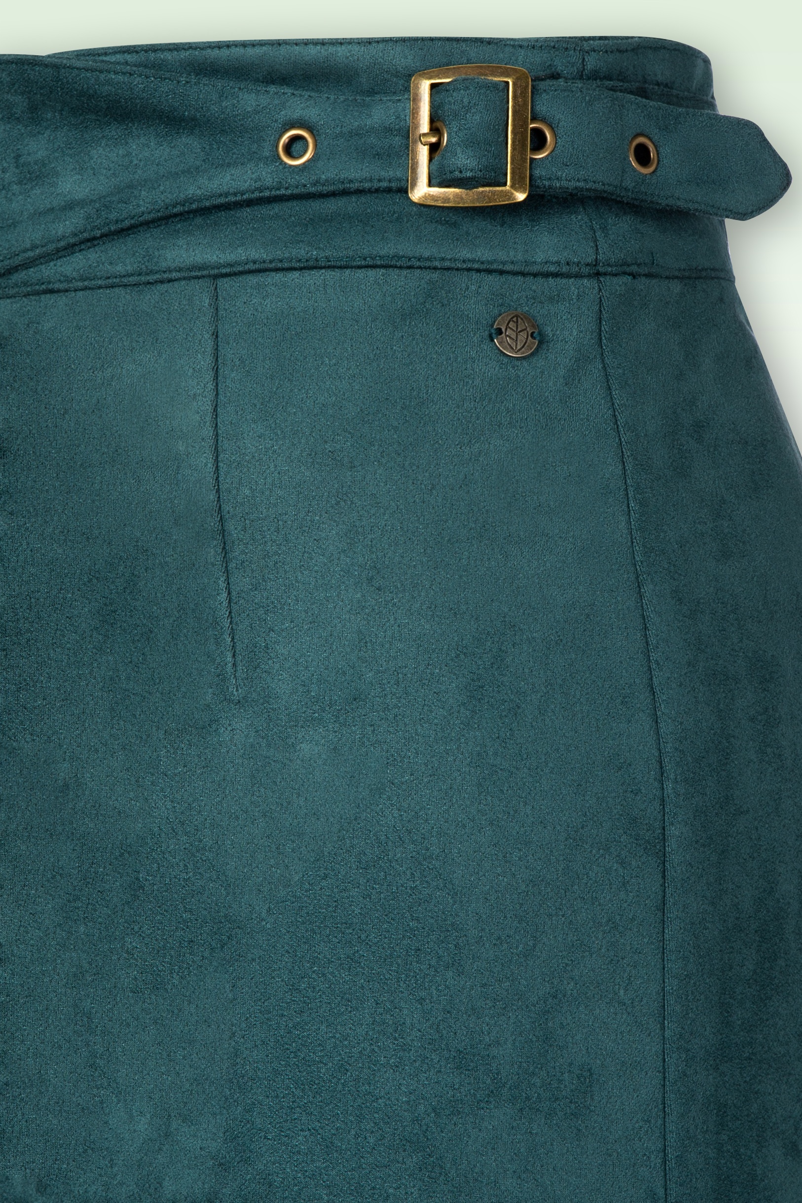 Surkana - Tammy Suedine Midi rok in flessengroen 5