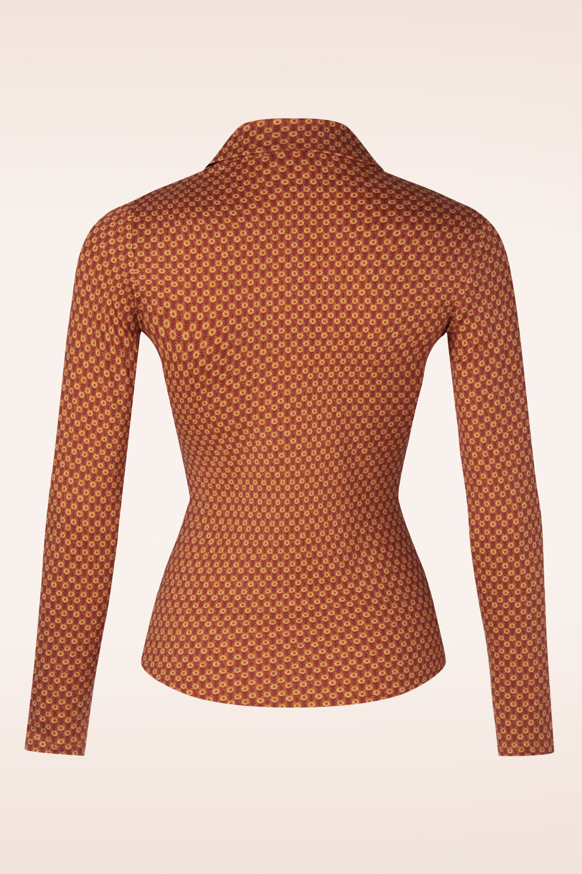 Surkana - Sue blouse met geometrische print in toffee  2