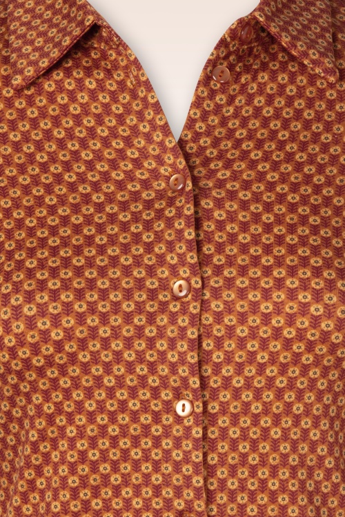 Surkana - Sue blouse met geometrische print in toffee  3