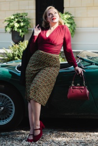 King Louie - Juno Mirth midi rok in rhubarb rood