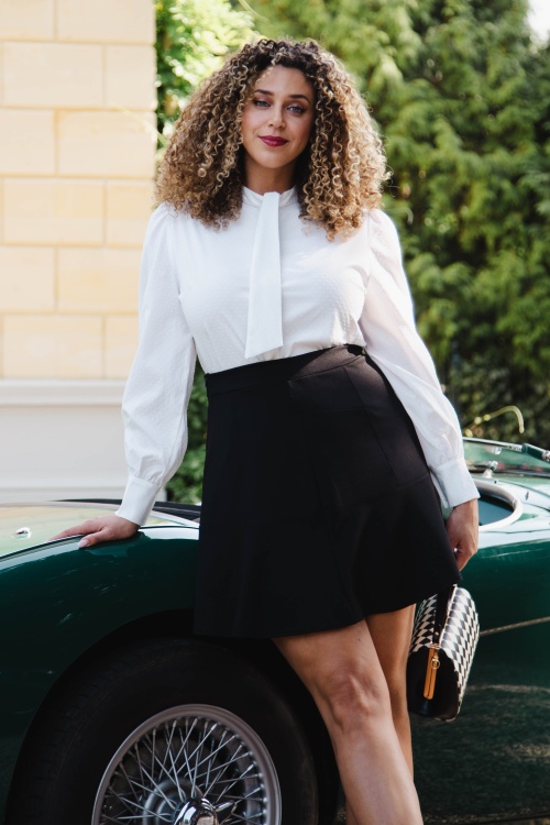 Vintage Chic for Topvintage - Topvintage exclusive ~ Ally a-lijn rok in zwart