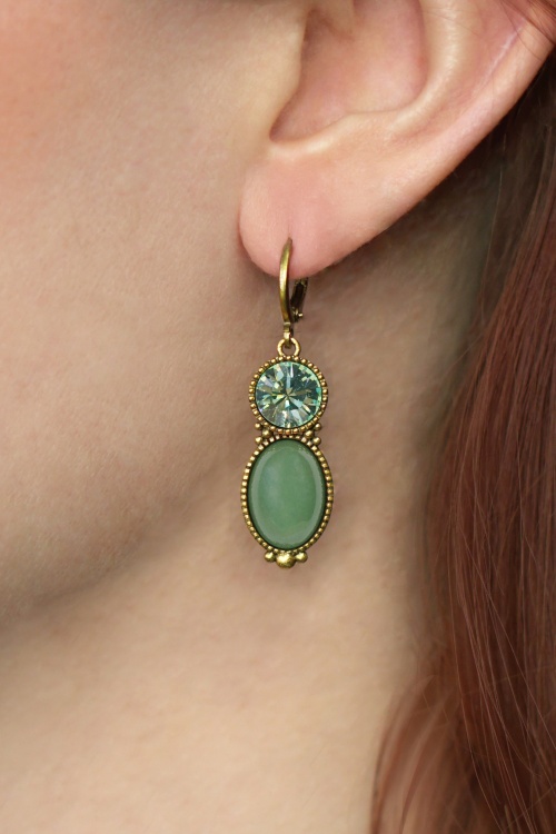 Urban Hippies - Tosca oorbellen in saliegroen