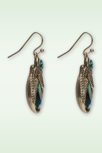 Lovely - Art Nouveu Palm Leaf oorbellen in smaragdgroen 2