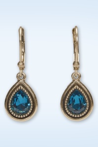 Lovely - Mini Teardrop dangle oorbellen in teal